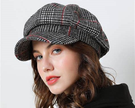 gorra gavroche gris mujer