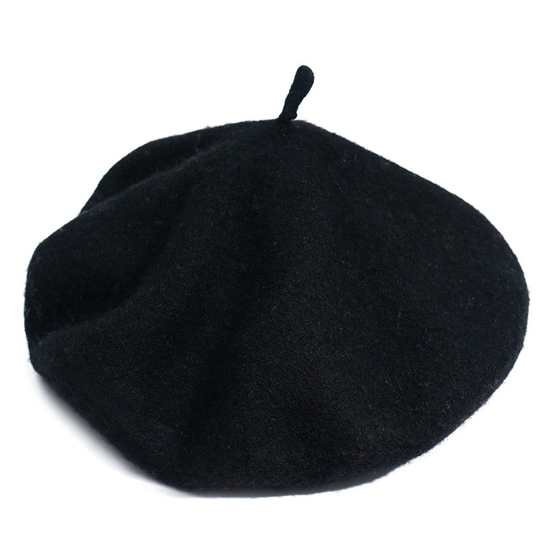 Sombrero de boina de hombre de punto negro, gorra de boina de hombre  clásico francés, boina