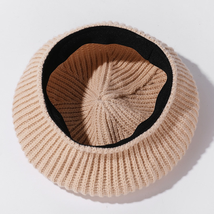 boina beige a crochet