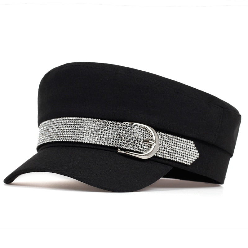 gorra boina negra mujer