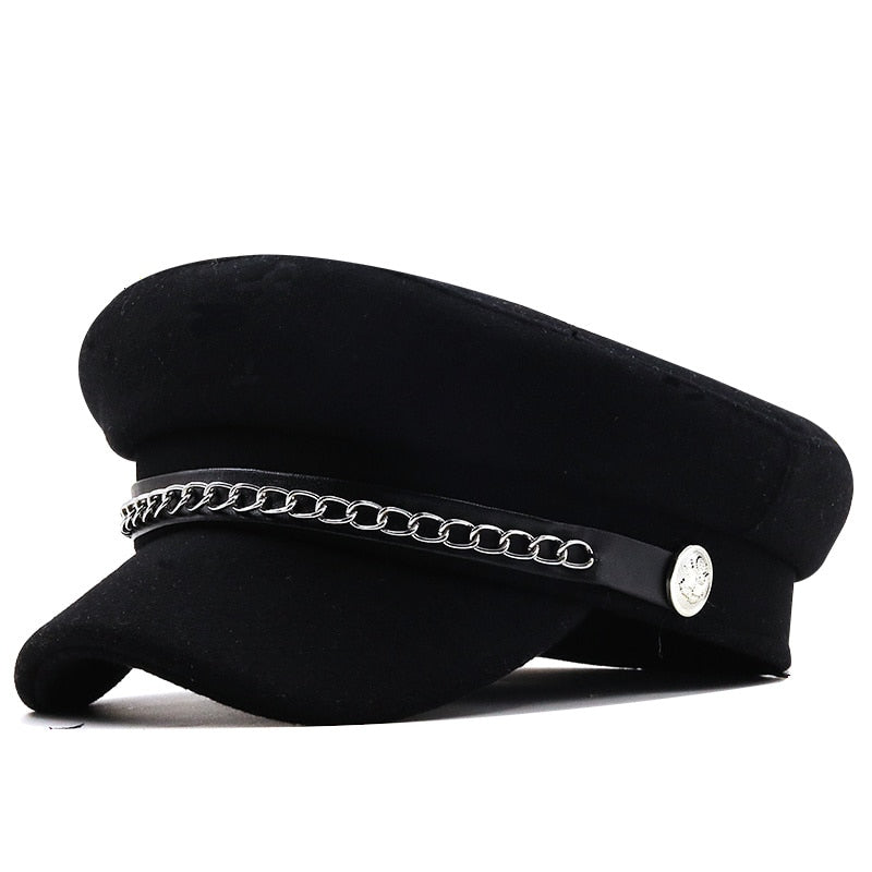 gorra newsboy negra