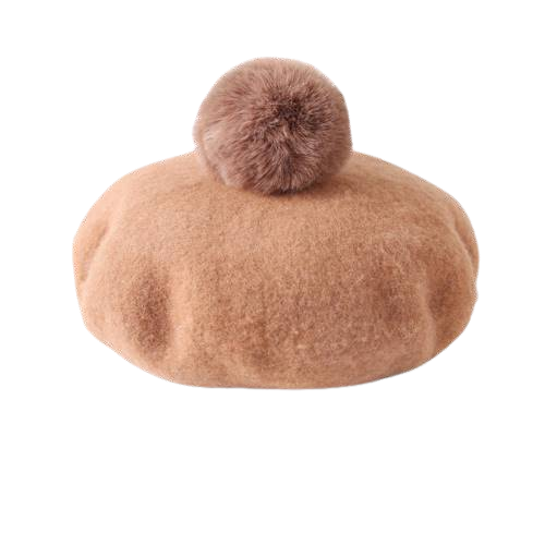 Boina Lana Pompon Mujer